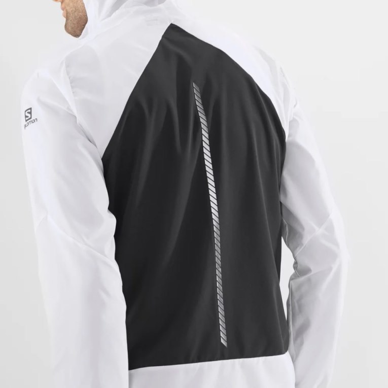 White Salomon Bonatti Cross Men's Windbreaker | PH 27683N